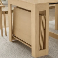 HOMCOM Uitschuifbare eettafel voor kleine ruimtes, om te bouwen tot console, zitplaatsen voor 10 personen, houtlook lichtbruin(m-13)