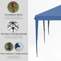 Outsunny Faltpaviljoen Tuinpaviljoen Partytent, inklapbaar, weerbestendig, 5,9 m x 2,95 m x 2 m, Blauw(m-5)