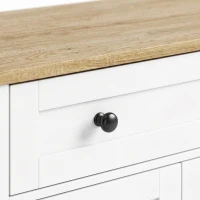 HOMCOM Sideboard keukenkast met 4 deuren, lade, verstelbare plank, deurplanken voor keuken, eetkamer, 138x40x85cm, wit(m-13)