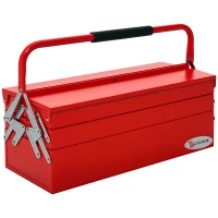DURHAND Gereedschapskist gereedschapskoffer 5 bakken staal rood 57 x 21 x 41 cm(m-11)