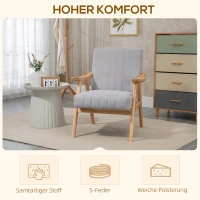 HOMCOM oorfauteuil, gestoffeerde stoel met armleuningen, fauteuil, fauteuil(m-4)