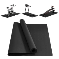 HOMCOM Bodenschutzmatte für Fitnessgeräte rutschfest Fitnessmatte 4 mm Dicke Unterlegmatte 200x100 cm Schwarz(m-11)