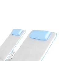 Outsunny Opvouwbare Ligstoel voor Strand, Tuin en Zon, Verstelbare Rugleuning, Zijvak, 48 cm x 134 cm x 33-43 cm, Beige(m-12)