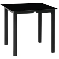 Outsunny Tuinmeubel Tuintafel Loungetafel voor buiten, weerbestendig, 80 x 80 x 74 cm, Zwart(m-11)