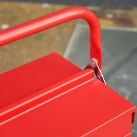 DURHAND Gereedschapskist gereedschapskoffer 5 bakken staal rood 57 x 21 x 41 cm(m-7)