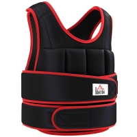 HOMCOM 20 kg trainingsvest gewichtsvest met dubbele banden Oxford zwart + rood
