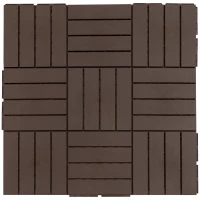 Outsunny set van 9 vloertegels, klikmechanisme, houtnerf, bruin, 30 x 30 x 2 cm (afmetingen per tegel)(m-10)