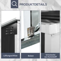 Outsunny vuilnisbak apparaatbox vuilnisbak voor 2 vuilnisbakken afsluitbaar staal zwart 178.5 x 104.5 x 128.5/113 cm | Aosom(m-6)