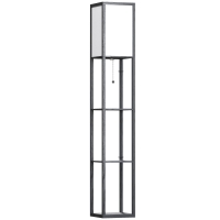 HOMCOM vloerlamp verlichting E27 tot 40 W met 3 planken voor woon-/slaapkamer hout