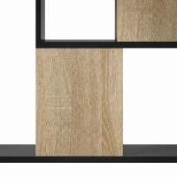 HOMCOM Étagère de rangement, bibliothèque géométrique à 5 niveaux, pour bureau, salon, chambre, noir et bois naturel(m-13)