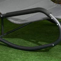 Outsunny dubbele ligstoel, schommelbank met zonnekap, wielen voor 2 personen(m-8)