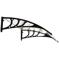 Outsunny® luifel voordeurluifel 120 x 80 cm transparant(m-5)