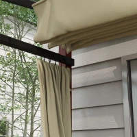 Outsunny Verstelbare Tuinprieel, Weerbestendig, Inclusief Bevestigingsmateriaal, Beige(m-8)