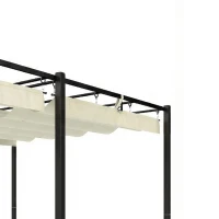 Outsunny Pergola de Jardin Tonnelle de Terrasse Toit Rétractable Structure Métallique Ultra-Stable UV50+ 570x295x221cm Beige(m-11)