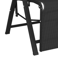 Outsunny Chaise longue pliable, transat bain de soleil inclinable avec dossier réglable sur 9 positions, coussin lombaire, noir(m-14)