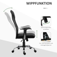 Vinsetto Kantoorstoel draaistoel in hoogte verstelbaar directiestoel ergonomisch bureaustoel(m-5)