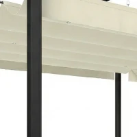 Outsunny Pergola de Jardin Tonnelle de Terrasse Toit Rétractable Structure Métallique Ultra-Stable UV50+ 570x295x221cm Beige(m-10)
