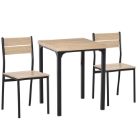 HOMCOM Eetset eettafelset 2 stoelen eetkamergarnituurset zitgroep tafelset