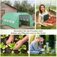 Outsunny kas 6 x 3 x 2 m oprolbaar groen(m-6)