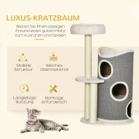 PawHut kattenboom, klimboom met krabpaal, kattenboom, wit(m-4)