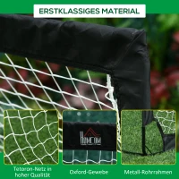 HOMCOM Voetbaldoelen Voetbalnet set van 2 minidoelen opvouwbaar staal zwart 186 x 90 x 89 cm(m-6)