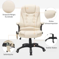 HOMCOM kantoorstoel draaistoel massagestoel met warmtefunctie directiestoel bureaustoel(m-8)