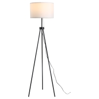 HOMCOM Staande lamp vloerlamp vloerlamp E27 staal 37 x 37 x 152 cm (zwart + wit)