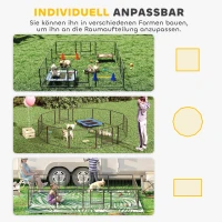 PawHut Huisdieromheining, puppyren, puppyhek, 12 panelen, voor binnen en buiten, zwart(m-4)