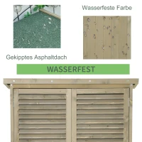 Outsunny Gereedschapsschuur 4 vakken Gereedschapsschuur Gereedschapskast schuur naturel / grijs(m-4)