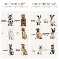 PawHut hondenkooi met 2 deuren, hondenbox, rustiek design, vergrendelbaar, bruin(m-7)