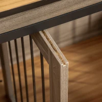PawHut hondenkooi met 2 deuren, hondenbox, rustiek design, vergrendelbaar, bruin(m-8)