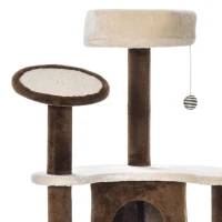 PawHut Krabpaal kattenboom krabpaal voor katten kat klimboom sisal pilaren(m-11)