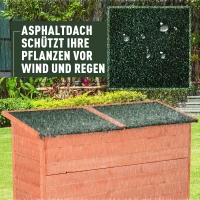 Outsunny Tuinhuis 3 vakken gereedschapsschuur gereedschapshuis asfaltdak massief hout(m-6)