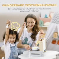 AIYAPLAY houten kinderkeuken speelkeuken met etenswaren, spoelbak & accessoires speelgoedkeuken poppenkeuken speelset voor kinderen cadeau voor meisjes en jongens 3-5 jaar grijs(m-6)