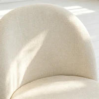 HOMCOM Bureaustoel voor thuis, met hoogteverstelling, kantelfunctie, draaibare stoel met wielen, crème(m-12)