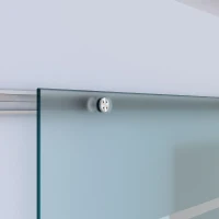 HOMCOM Glazen schuifdeur Schuifdeur Glazen deur Binnendeur gedeeltelijk gesatineerd 900 x 2050 mm(m-5)