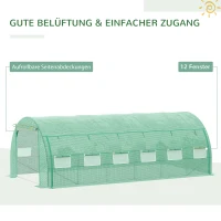 Outsunny kas 6 x 3 x 2 m oprolbaar groen(m-5)