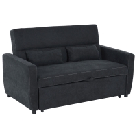 HOMCOM Slaapbank chaise longue slaapbank 2-zits bankstel in stof donkergrijs