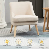HOMCOM eetkamerstoel modern linnen design 63 x 69 x 79,5 cm(m-6)