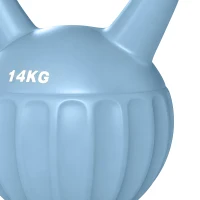 SPORTNOW Kettlebell 14 kg, haltère avec poignée Antidérapante, haltère à boule, musculation, entraînement, pour gym, bleu(m-14)