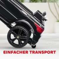 HOMCOM SUV voor elektrische auto's voor kinderen, tot 5 km/u, met veiligheidsgordel, afstandsbediening, koplampen, zwart(m-6)