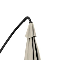 Outsunny Parasol déporté, parasol de jardin extérieur, Toile ajustable, 8 baleines, base en croix et manivelle, 2,5 x 2,5 m, kaki(m-13)