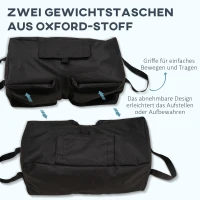 Outsunny Parasolstandaard, opvouwbaar, draagbaar, kan worden gevuld met maximaal 50 kg zand, zwart(m-4)