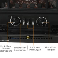 HOMCOM Elektrische kachel Elektrische haard haardkachel met 1800 W thermostaat(m-6)