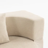 HOMCOM Divano letto 2 posti in chenille con schienale ribaltabile, 190 cm, Beige(m-6)