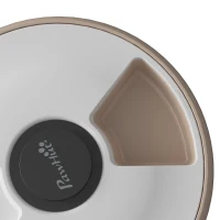 PawHut Distributeur de Nourriture pour Animaux de Compagnie Distributeur Automatique 6 portions 31,5 x 31,5 x 8,3 cm blanc(m-13)
