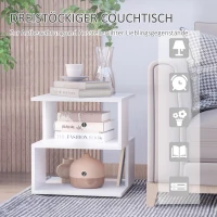 HOMCOM Bijzettafel nachttafel met modern design salontafel voor kantoor woonkamer(m-6)