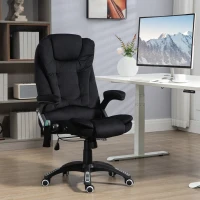 Vinsetto Bürostuhl mit Massage- & Wärmefunktion, ergonomisch, höhenverstellbar, Schwarz(m-2)