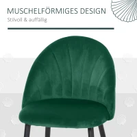 HOMCOM 2-delige Set Eetkamerstoelen Keukenstoelen Accentstoelen, 52 cm x 54 cm x 79 cm, Groen(m-4)