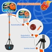 HOMCOM Kinderbasketbalstandaard basketbalring 126-158 cm instelbaar met staander(m-7)